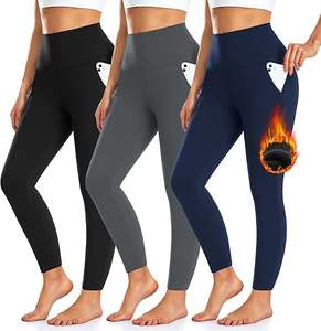 Paquete de 3 Leggings Forrados de Polar para Mujer con Bolsillos - Pantalones de Yoga Cálidos para Invierno, Leggings Térmicos para Correr y Hacer Ejercicio - Product Image 6