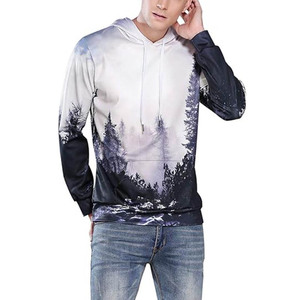 เสื้อฮู้ดสำหรับผู้ชายผ้าคอตตอนเนื้อนุ่มพิมพ์ลายมีสไตล์ครบครันผลิตตามสั่ง - Product Image 5