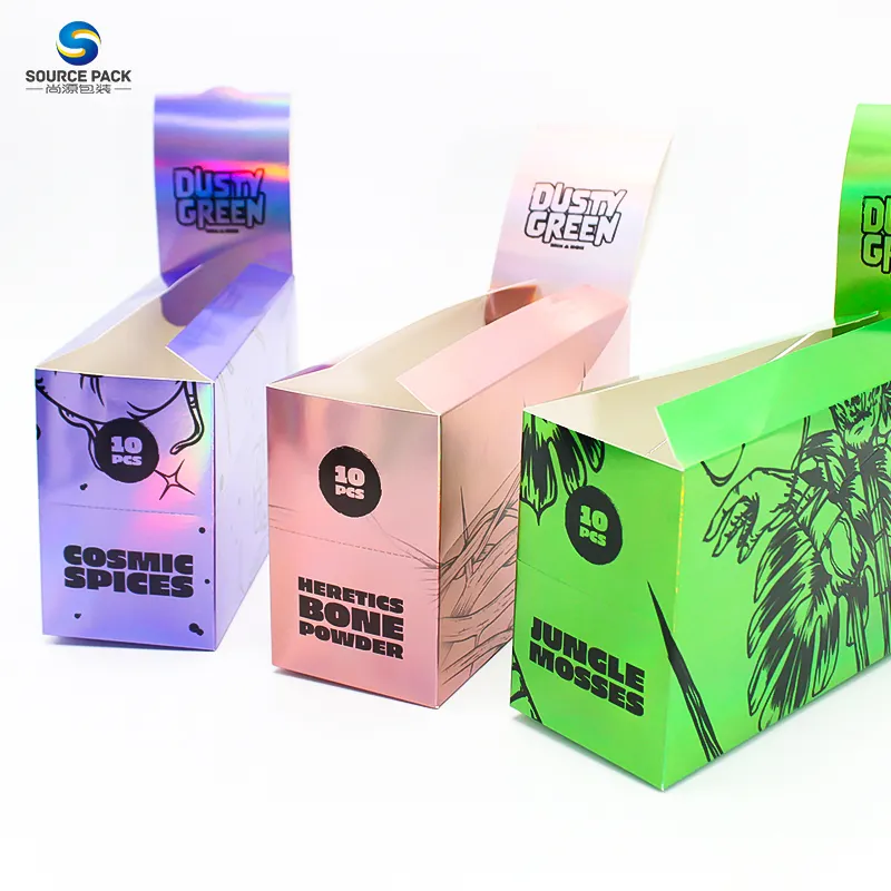 Fabricante personalizar recubrimiento UV impreso 350G 400G caja de cartón caja de exhibición corrugada para cajas de embalaje de cigarros