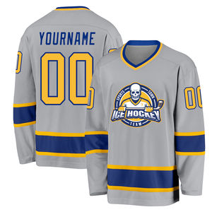 Maillots de hockey sur glace à sublimation complète 100% polyester imprimé personnalisé et maillot de broderie avec appliques pour hommes - Product Image 3