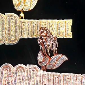 Colgantes y abalorios de joyería fina personalizados, colgante de Plata de Ley 925 con diamantes blancos, cadena de estilo Hip Hop Unisex - Product Image 5