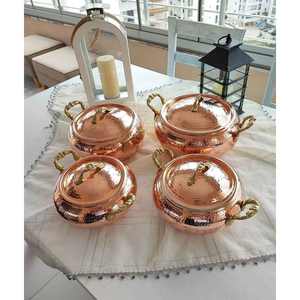 Pot de service en cuivre écologique de haute qualité Top vente du fabricant indien ustensiles de cuisine pour plat de riz - Product Image 1