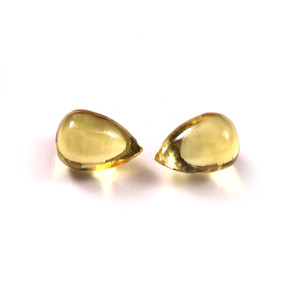 Zafiro Amarillo 8x12mm en Forma de Lágrima, Cabujón Liso Calibrado, Piedra Preciosa Suelta, Certificado por Terceros, KKS EXPORTS Rajasthan - Product Image 3
