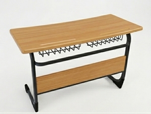 Wholesale Modern Single School <b>Desk</b> Verzalit Top Metal Frame Storage Rack Durable Wood Hotel Commercial Classroom Furniture - Product Image 3