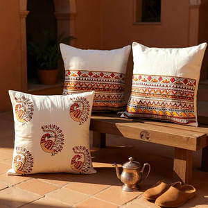 Latest Design Pure Cotton <b>Cushion</b> Cover with Sophisticated <b>Prints</b> for Living Room & Bedroom - Product Image 4