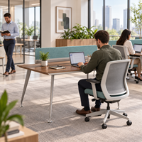 Poste de travail de bureau moderne pour 2 personnes avec panneau de séparation et écran d'intimité pour l'espace de travail des employés