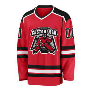 Nouvelle arrivée, maillot de hockey sur glace personnalisé OEM, unisexe, respirant, imprimé, 100% polyester, logo personnalisé, nom, numéros, créez votre propre design - Product Image 4