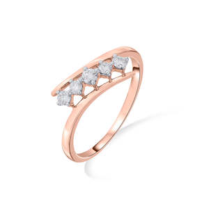 Anillo de Cóctel Vintage con Rubí Corte Marquesa y Circonita en Oro Amarillo - Product Image 4