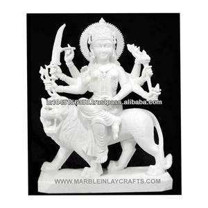 Durga Murti-mármol blanco puro, escultura duradera, superbrillante y de alta calidad - Product Image 1