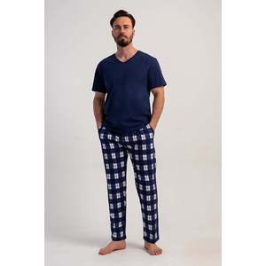 Conjunto de Pijama Corto con Cuello en V para Hombre CEPLI ERKEK P.SUPREM XXL - Azul Marino - Azul Marino - Product Image 1