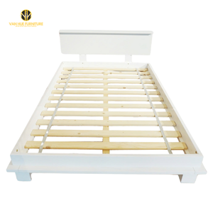 Lit Enfant Simple Cadres Blanc Minimaliste Bois Pin Combiné avec MDF pour Chambre à coucher | Van Hue - Product Image 2