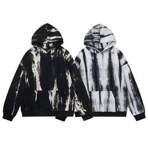 Sweat-shirt surdimensionné en coton tie-dye dégradé Sweat-shirt à capuche unisexe de haute qualité pour hommes Splash Ink Design Custom DIY OEM Winter Hoodie - Product Image 1