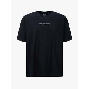 T-Shirt Oversize 100% Cotone Jersey Blu Navy con Design Stampato a Schermo - Product Image 1