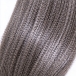 Perruque 100% cheveux humains, longue, brun cendré clair, cheveux raides, avec raie au milieu, pour femmes - Product Image 4