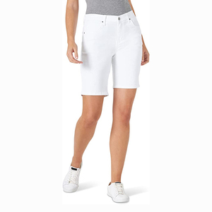 Meilleur Prix Nouvelle Arrivée Shorts Bermuda Femme Étiquette Personnalisée Taille Élastique Durable Prix Bas Shorts en Tissu Techniques de Lavage du Logo - Product Image 1