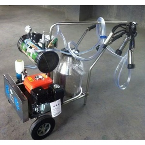 Machine à traire les vaches mobile à moteur essence avec pompe à vide et configuration à seau simple ou double en acier inoxydable - Product Image 4