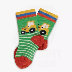 Mini Boden Kids' Trainer Socks Wholesale Manufacture Boys Girls Little Kids Youth Baby Stripe, Sky & Tractor Socks