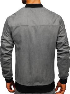 2025 chaqueta Bomber de lana personalizada para hombre, cuello levantado, manga larga, cuello redondo, bolsillos, venta al por mayor, cortavientos de invierno de lona - Product Image 2