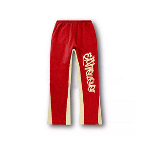 กางเกงวินเทจผ้าแคนวาสสีดำสำหรับผู้ชายกางเกงขาบานปักลายสตรีท - Product Image 4