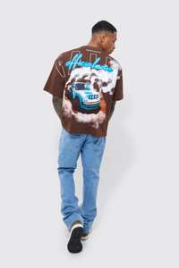 เสื้อยืดผู้ชายผ้าฝ้ายหนาขนาดใหญ่ลายกราฟิกเฮฟวีเวตระบายอากาศได้ดีโลโก้ตามสั่ง - Product Image 3