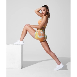 Shorts Deportivos de Yoga para Mujer, Transpirables, Elásticos, con Control de Abdomen, Compresión, Espalda en V, Cintura Fruncida - Product Image 2