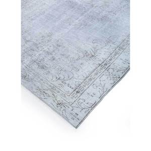 Tapis en laine bleu vintage noué à la main, motif médaillon rectangulaire abstrait, idéal pour la maison, le salon, le couloir, l'entrée et les chambres d'adolescents - Product Image 2