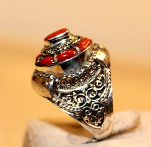 Haute qualité 925 bague pierre précieuse rouge corail argent Sterling naturel mariage femmes cadeau barre réglage fête unisexe anniversaire - Product Image 5
