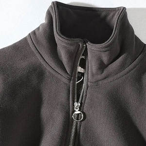 Sudadera con media cremallera de algodón de alta calidad para hombre OEM ODM personalizado de fábrica patrón sólido con capucha cuello falso sudaderas con cremallera para otoño - Product Image 3