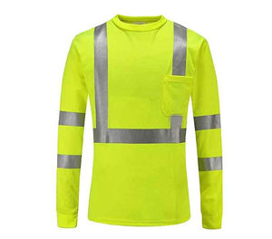 Camisa de Trabajo de Seguridad Reflectante de Alta Visibilidad para Hombre, con Cuello Mao y Cremallera, Manga Larga, Diseño Personalizado ODM 2025 - Product Image 6