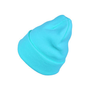 Chapeau d'hiver en tricot unisexe de haute qualité, luxueux, à revers épais, doublé d'acrylique, broderie 3D, couleur personnalisée - Product Image 1