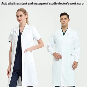 เสื้อโค้ทสำหรับโรงพยาบาลความยาวปกติกันน้ำยาต้านจุลชีพปรับแต่งโลโก้ได้ - Product Image 6