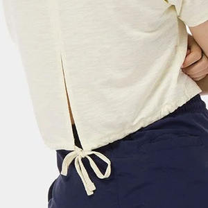 เสื้อยืดแขนสั้นทรงหลวมสำหรับผู้หญิง, เสื้อยืด100% ผ้าฝ้ายออร์แกนิคถักแบบแห้งเร็วระบายอากาศได้ดีดีไซน์สตรีท - Product Image 5