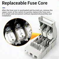 Interruptor Seccionador de Fusibles de Tres Polos HR17 NT/NH, 3 Polos, 160A, 250A, 400A, 630A, con Base de Barra Colectora