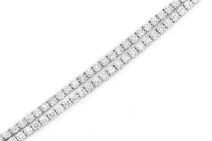 Exclusivo impresionante collar de cadena de tenis con tachuelas de diamantes redondos naturales reales en Amarillo Blanco y collar de tenis chapado en oro rosa - Product Image 2