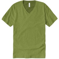Heather Grijs 2020 Unisex Fijn Jersey Korte Mouw V-Hals Zacht T-Shirt Unisex Jersey Met Korte Mouwen V-Hals T-Shirt