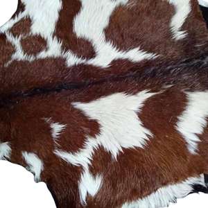 พรมหนังแพะแท้พร้อมลายจุดสีขาวและน้ำตาลธรรมชาติพรมหนังวัวสีน้ำตาลและสีขาว - Product Image 1