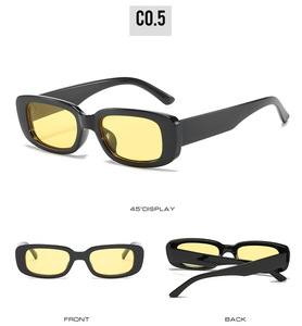 UV400 Retro Rectangle <b>Sunglasses</b> <b>Small</b> <b>Frame</b> Full Rim Sun Glasses Custom Logo Wholesale Women Men Shades - Product Image 3