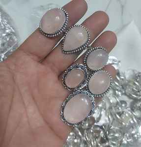 Vente chaude Sterling Silver Crystal Rings Meilleure Qualité Naturel Flashy Rainbow Moonstone Gemstone En Gros Véritable Cristal Gemstone - Product Image 5