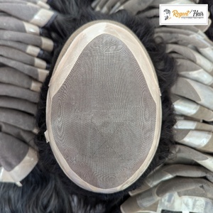 Toupet pour hommes Mono FL de super qualité noué à la main avec un grand stock vente en gros de cheveux indiens styles droits à vagues naturelles - Product Image 2