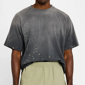 T-shirt Homme Délavé à l'Acide Prix de Gros 100% Coton Tissu Multicolore Décontracté 150 Grammes Imprimé Design Unique Coupe Oversize - Product Image 3