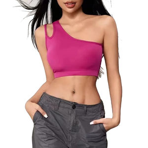 Soutien-gorge de sport à une épaule Soutien-gorge de sport pour femme Haute performance Confort et style Soutien-gorge de sport sans couture à soutien élevé - Product Image 1