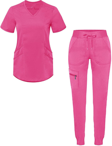 กางเกงสครับพยาบาลคอวีปรับแต่งได้สำหรับผู้ชายกางเกงเอวยางยืดแบบมีกระเป๋าเย็บทนทานสำหรับทั้งชายและหญิง - Product Image 4