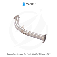 Tuyau de descente à haut débit YT à passage direct, finition brossée, 1 ouverture pour capteur, pour système d'échappement Audi A4 A5 Q5 2.0T