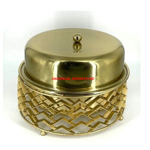 Tabletop Metal Hotpot Excellent Quality Handmade Designer Casserole Round Shape Dinnerware Decorative Metal <b>Food</b> <b>Warmer</b> - Product Image 4