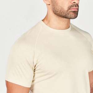 T-shirt à manches courtes personnalisé pour hommes, coupe ample, léger, séchage rapide, fitness, course à pied, 100% coton, tissu peigné, gymnastique musculaire unie - Product Image 5