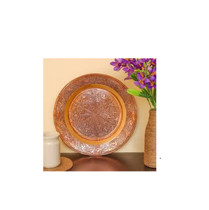 จานทองแดงกลมชาร์จไฟสำหรับงานแต่งงานงานเลี้ยงร้านอาหารจานทองแดงสีโรสโกลด์สำหรับงานแต่งงานงานเลี้ยง - Product Image 3