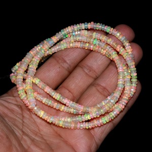 AAA + qualité 16 pouces de long 40 carats brin opale éthiopienne perles de rondelle à facettes perle d'opale de feu pour anniversaire de bijoux personnalisés - Product Image 1