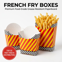 Boîte à frites personnalisée en papier, support pour frites, emballage pour chips, snacks, restauration rapide