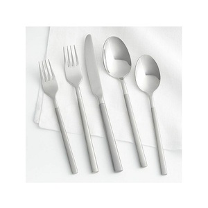 Juego de cubiertos de plata con mango de titanio y acero inoxidable, Set de cubertería tradicional de plata, seguro y saludable para uso diario, gran oferta - Product Image 5