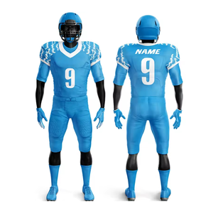 Ensembles d'uniformes de football américain à manches courtes en polyester 100 % à motif uni, imprimés par transfert thermique, design personnalisé, vente en gros automne - Product Image 4